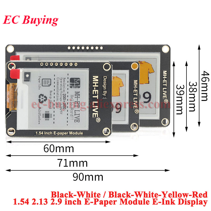 Display Epaper 2.9 - Módulo de E-paper/E-Ink de 1.54'', 2.9'',