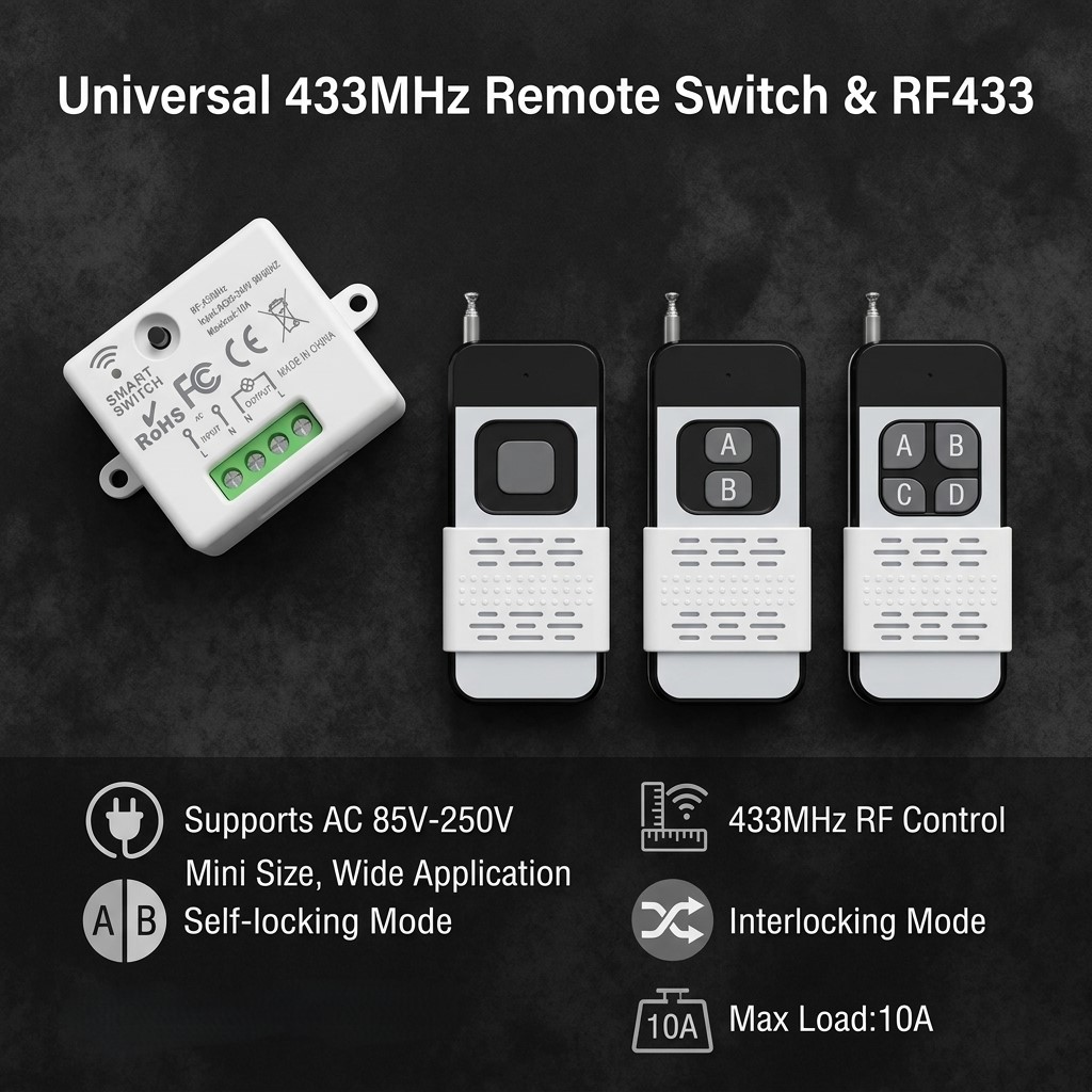 433Mhz Receiver Module - Interruptor de Controle Remoto Sem Fio