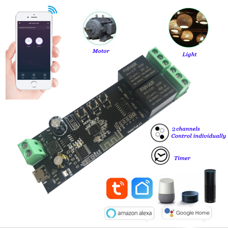 2ch tuya wi fi placa de contro - Diy Home Automation Controller avaliação e preço