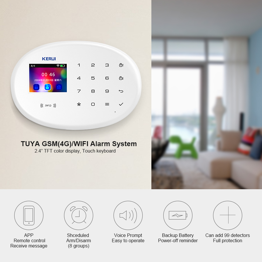 Kerui w202 wifi gsm kit sistem - Smart Home Automation Diy avaliação e preço