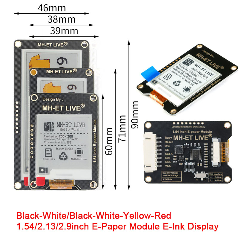 Módulo E-Paper/E-Ink de 1.54'' - Display Epaper 2.9 avaliação e preço